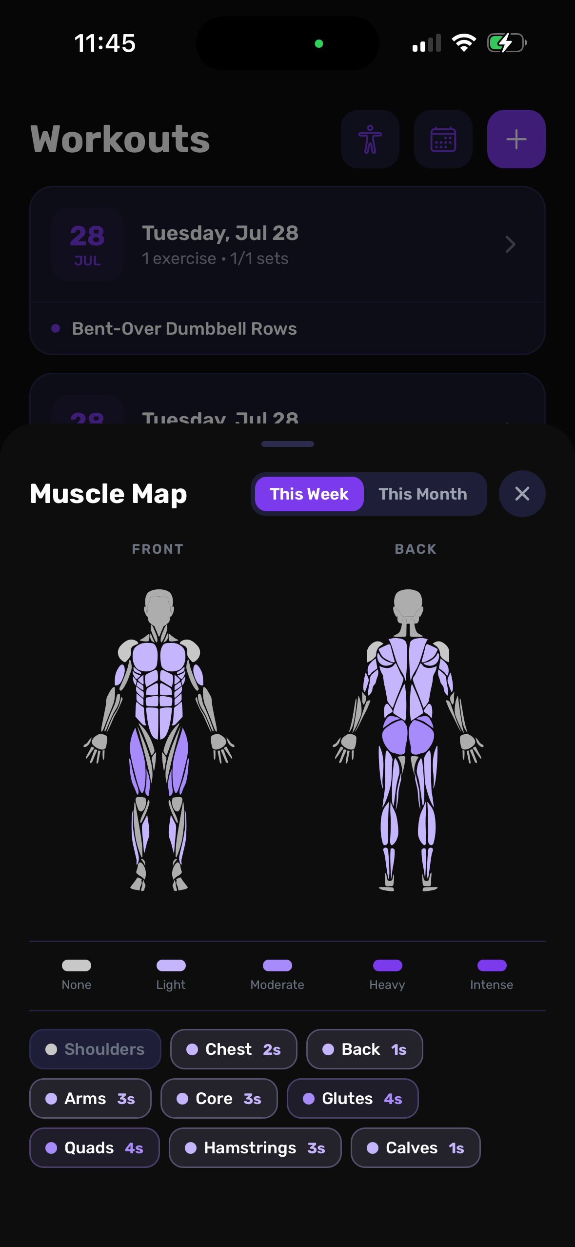Muscle heatmap